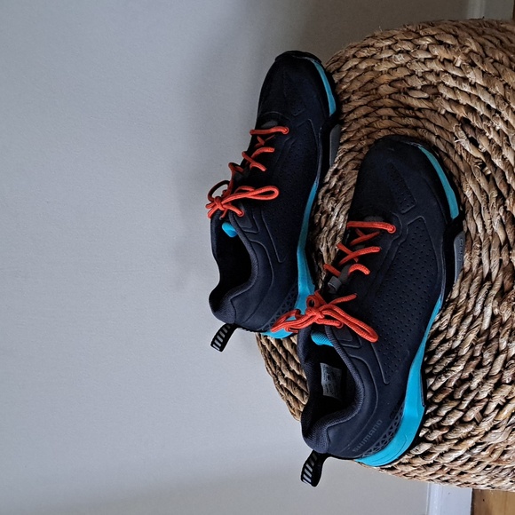 Shimano Unisex SH-MT300 Black Teal Mountain Bike Active Cycling Shoes M7/W8 - Picture 1 of 9